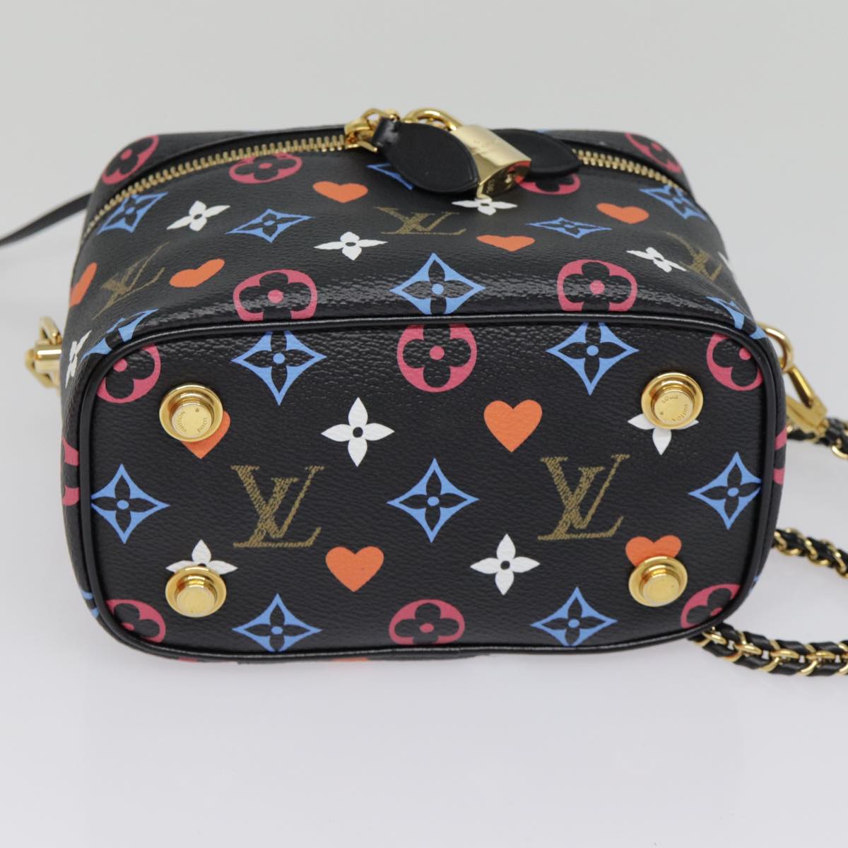 LOUIS VUITTON Monogram Game On Vanity PM Hand Bag Black M57482 LV 89082S
