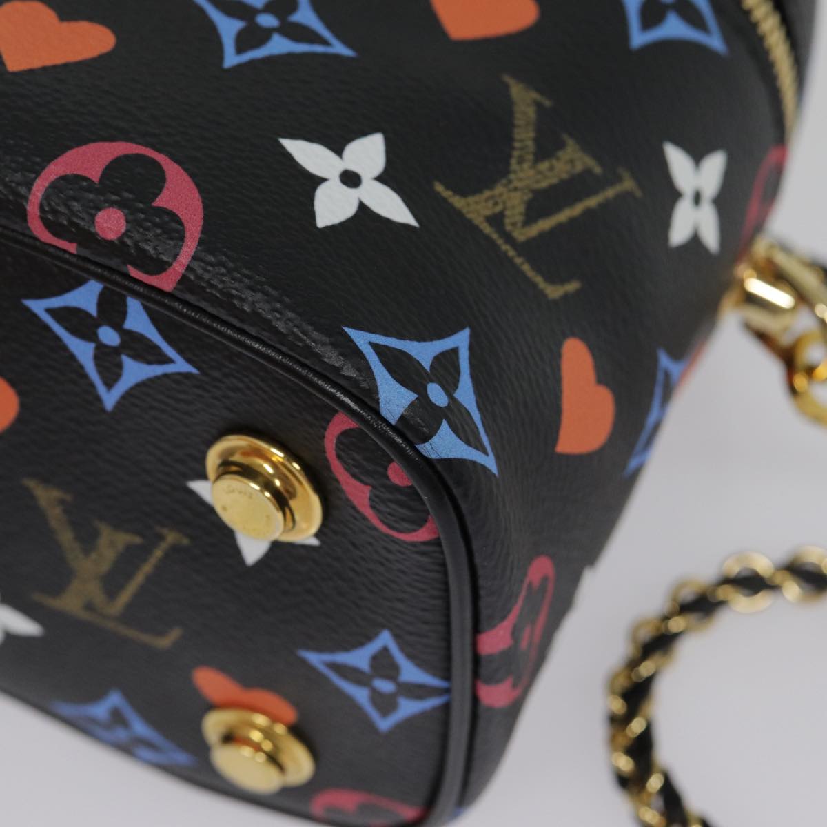 LOUIS VUITTON Monogram Game On Vanity PM Hand Bag Black M57482 LV 89082S