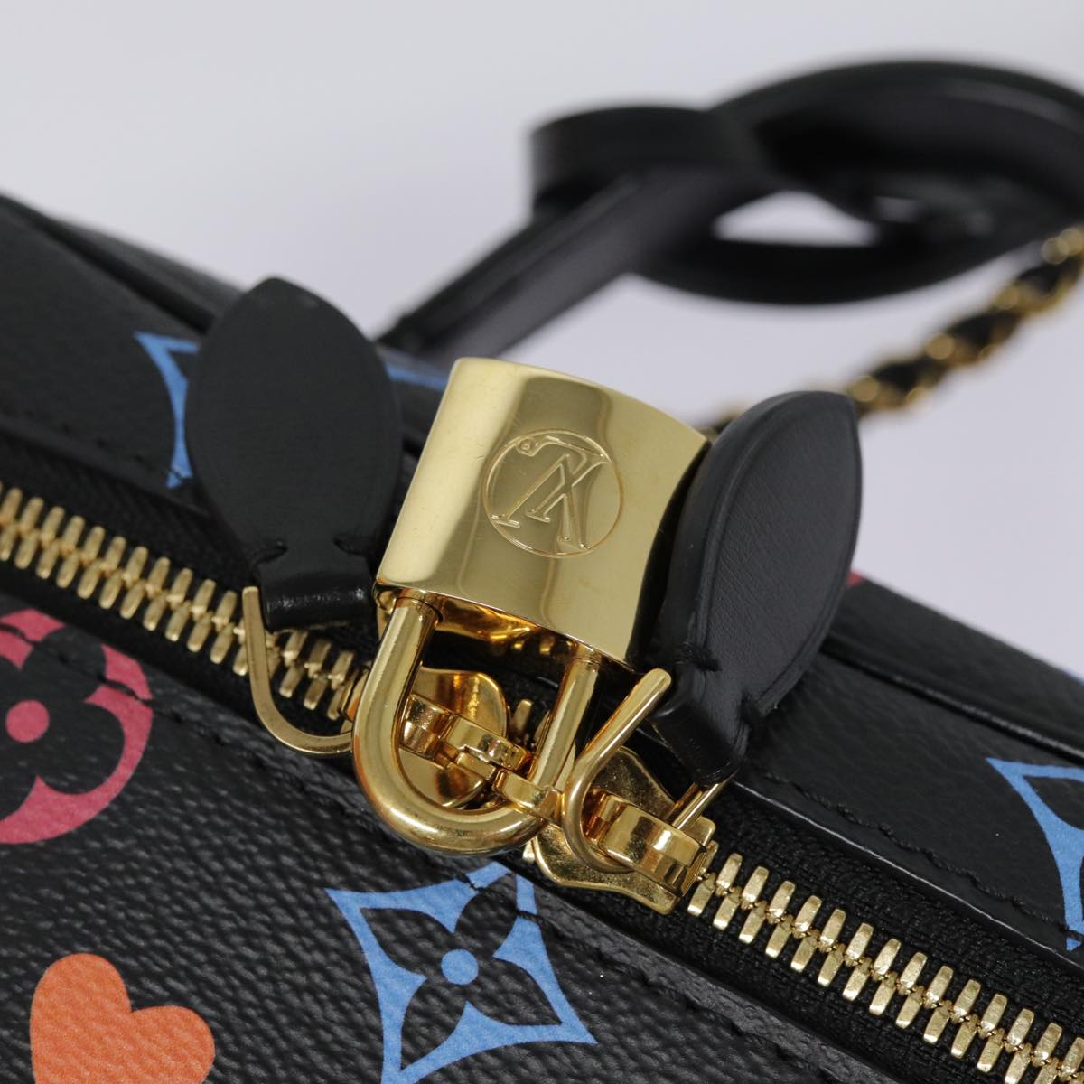 LOUIS VUITTON Monogram Game On Vanity PM Hand Bag Black M57482 LV 89082S