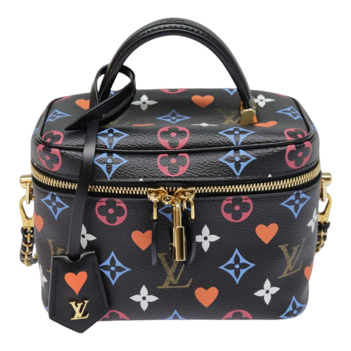 LOUIS VUITTON Monogram Game On Vanity PM Hand Bag Black M57482 LV 89082S