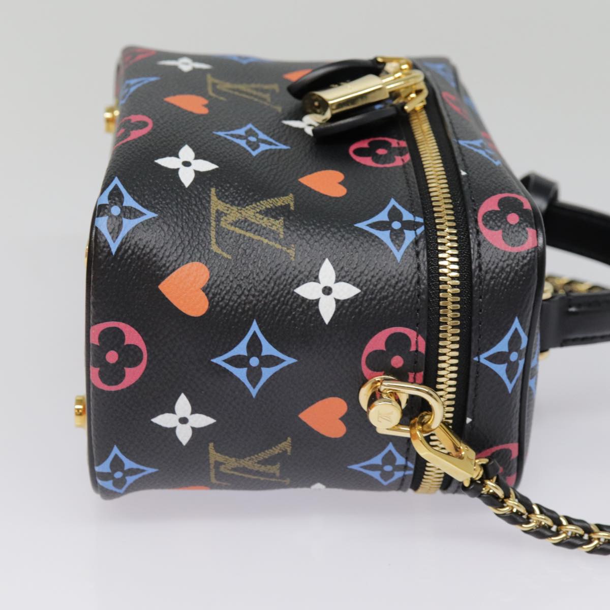 LOUIS VUITTON Monogram Game On Vanity PM Hand Bag Black M57482 LV 89082S