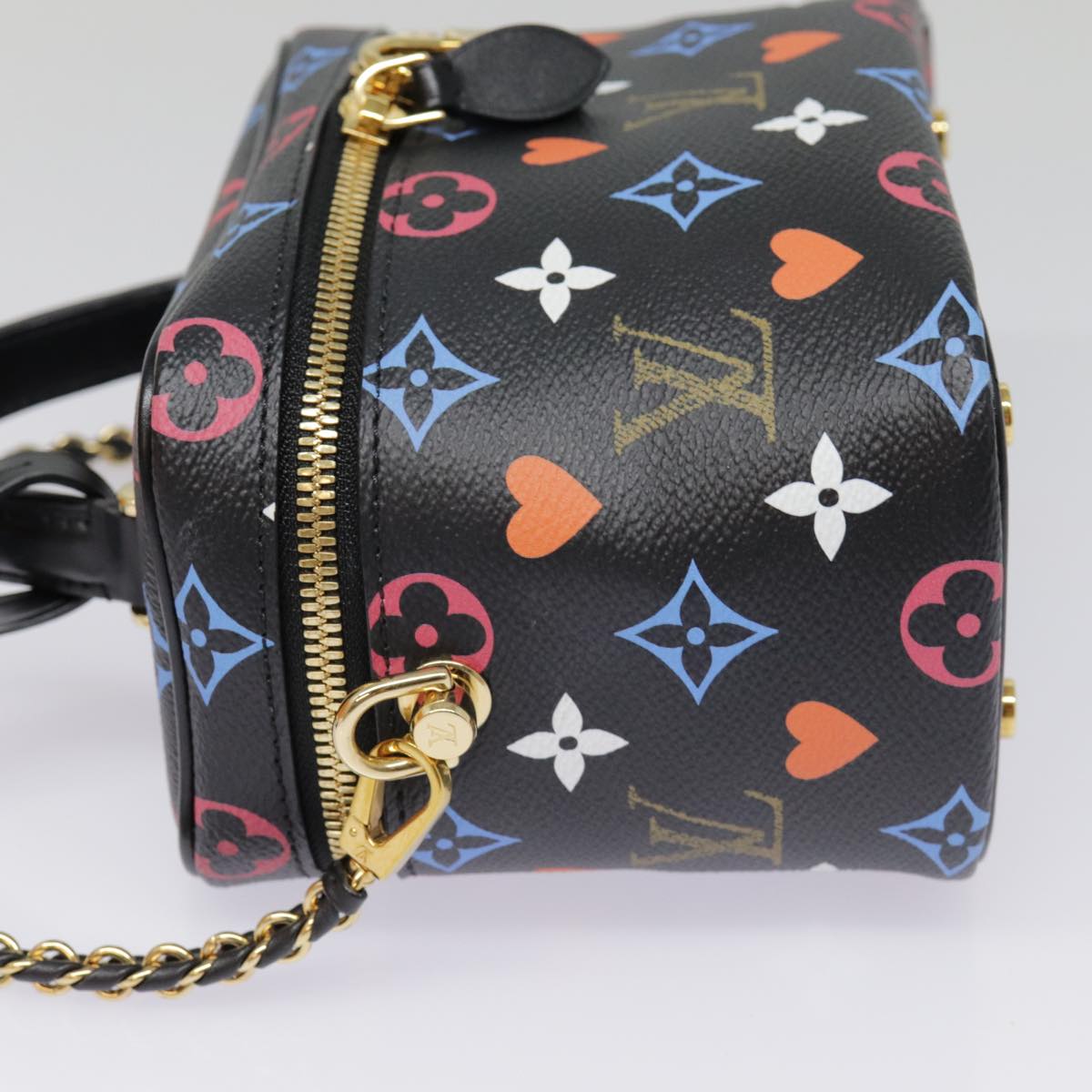 LOUIS VUITTON Monogram Game On Vanity PM Hand Bag Black M57482 LV 89082S
