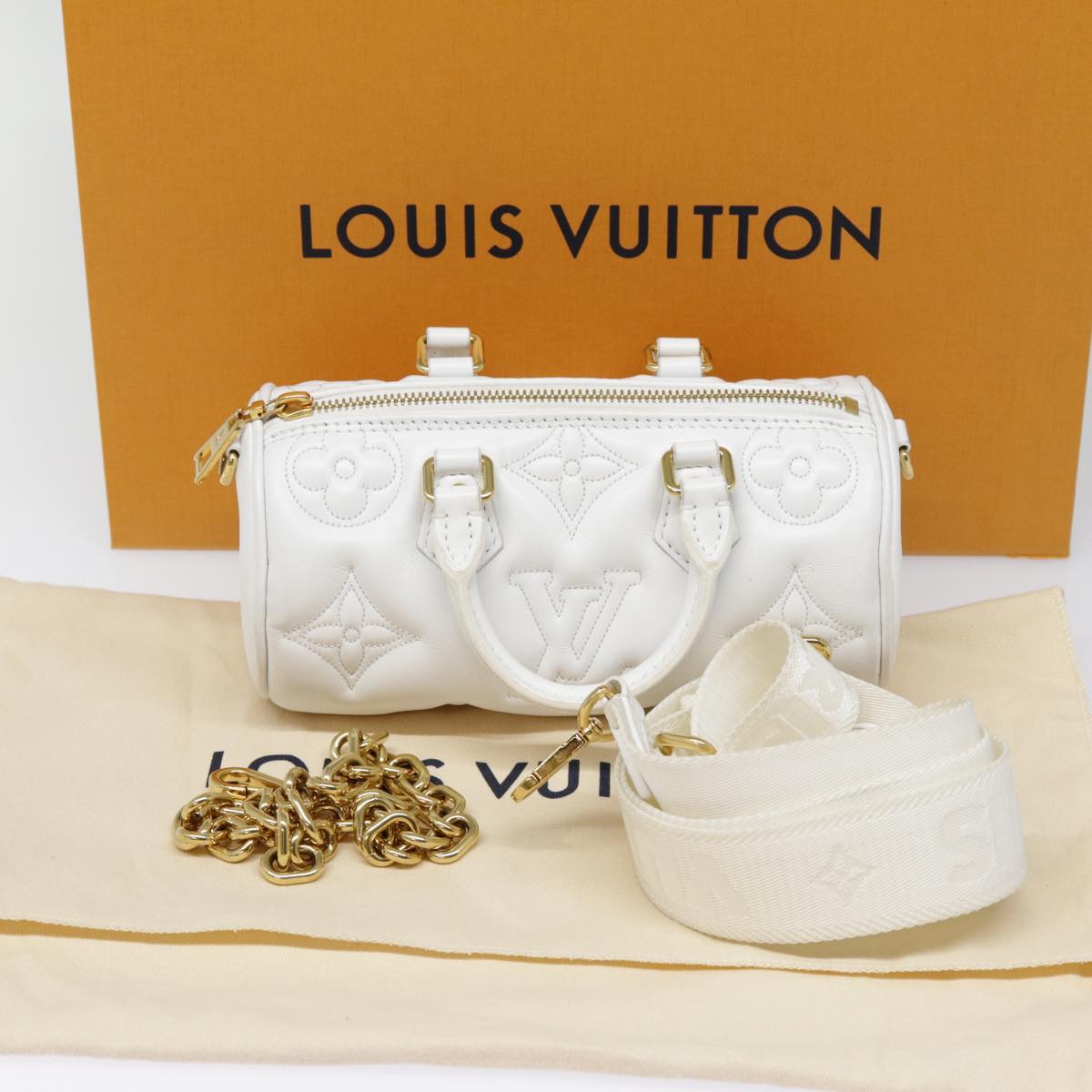 LOUIS VUITTON Bubble Glam Papillon BB Hand Bag Snow M59827 LV 89083SA