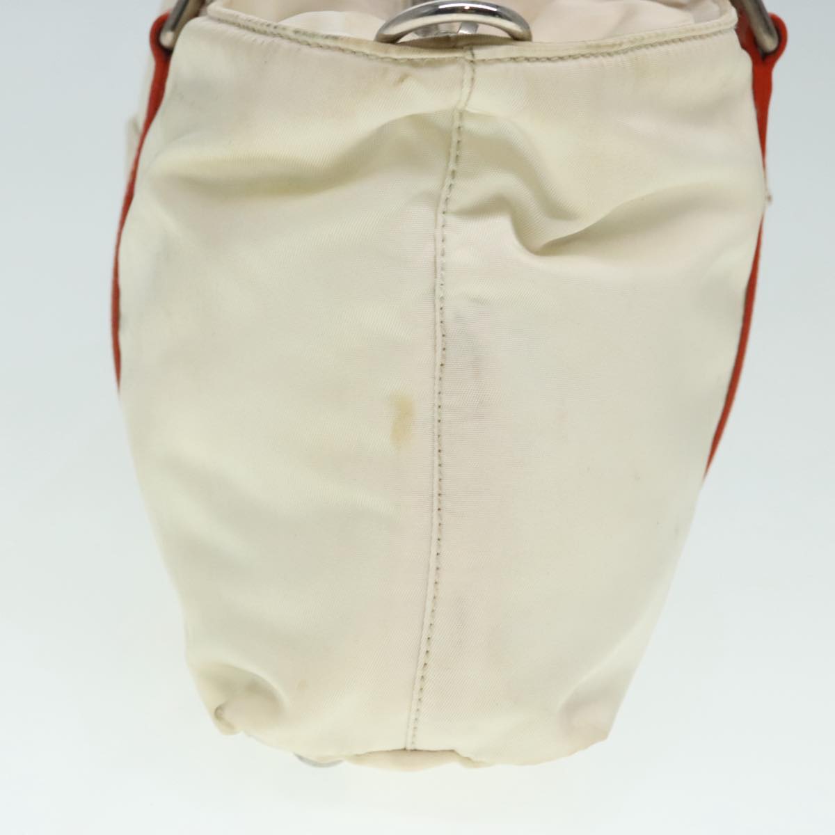 Luxury Prada Hand Bag Nylon 2way Cream Silver  89096
