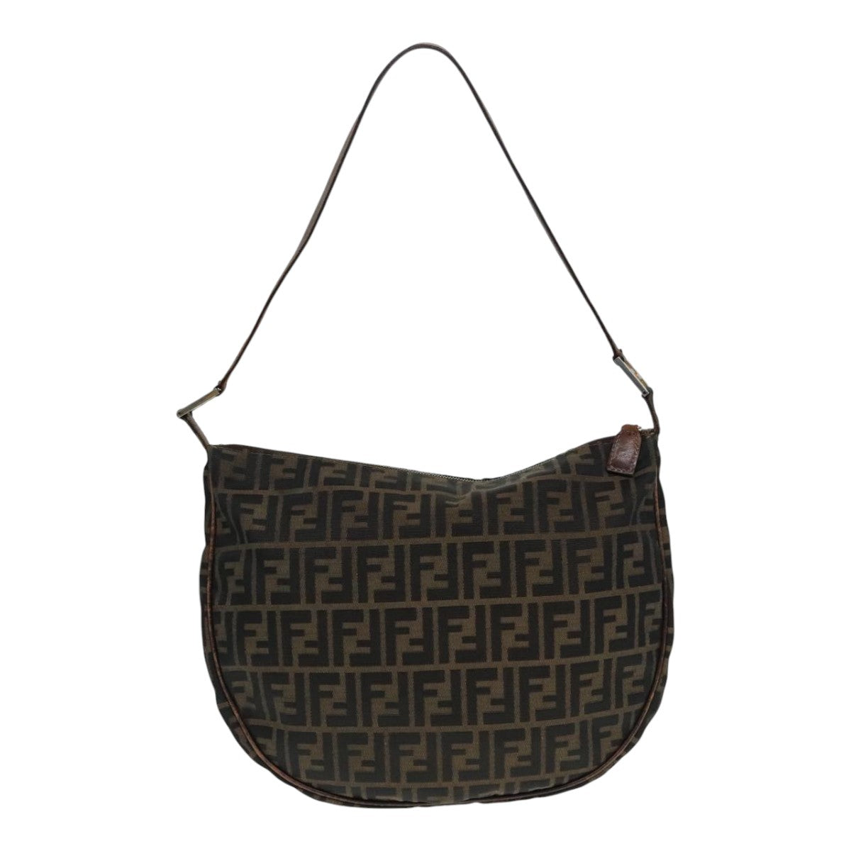 Luxury Fendi Zucca Canvas Shoulder Bag Brown Black gold89097