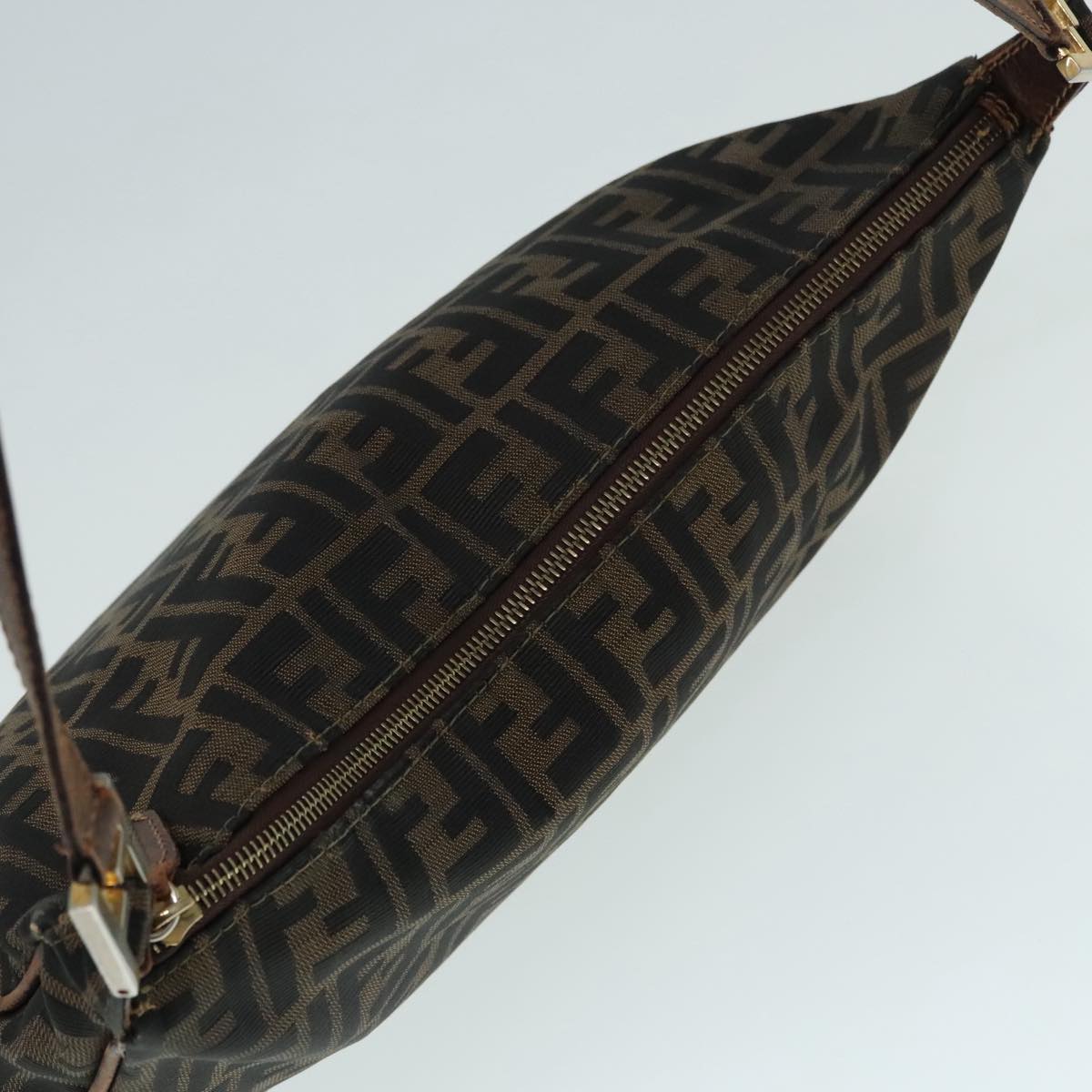 Luxury Fendi Zucca Canvas Shoulder Bag Brown Black gold89097