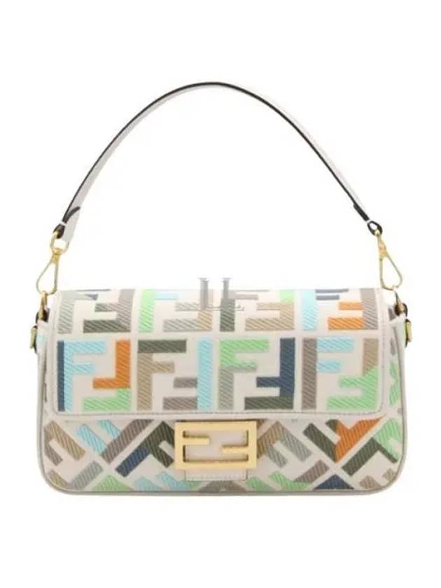 Luxury Fendi Baguette Canvas Shoulder Bag