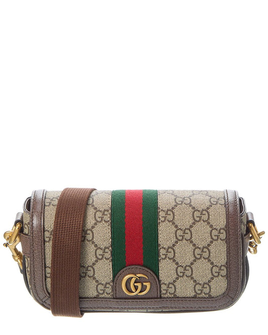 Luxury Gucci Trending 2025 Ophidia Super Mini GG Supreme Canvas & Leather Shoulder Bag