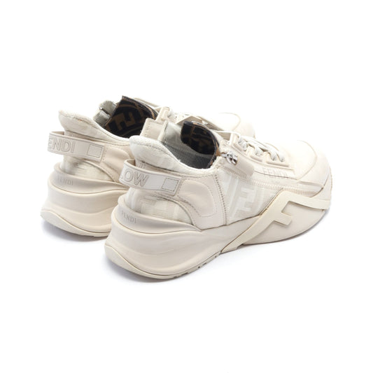 Luxury Fendi FLOW Flow Sneakers Leather Canvas Ivory