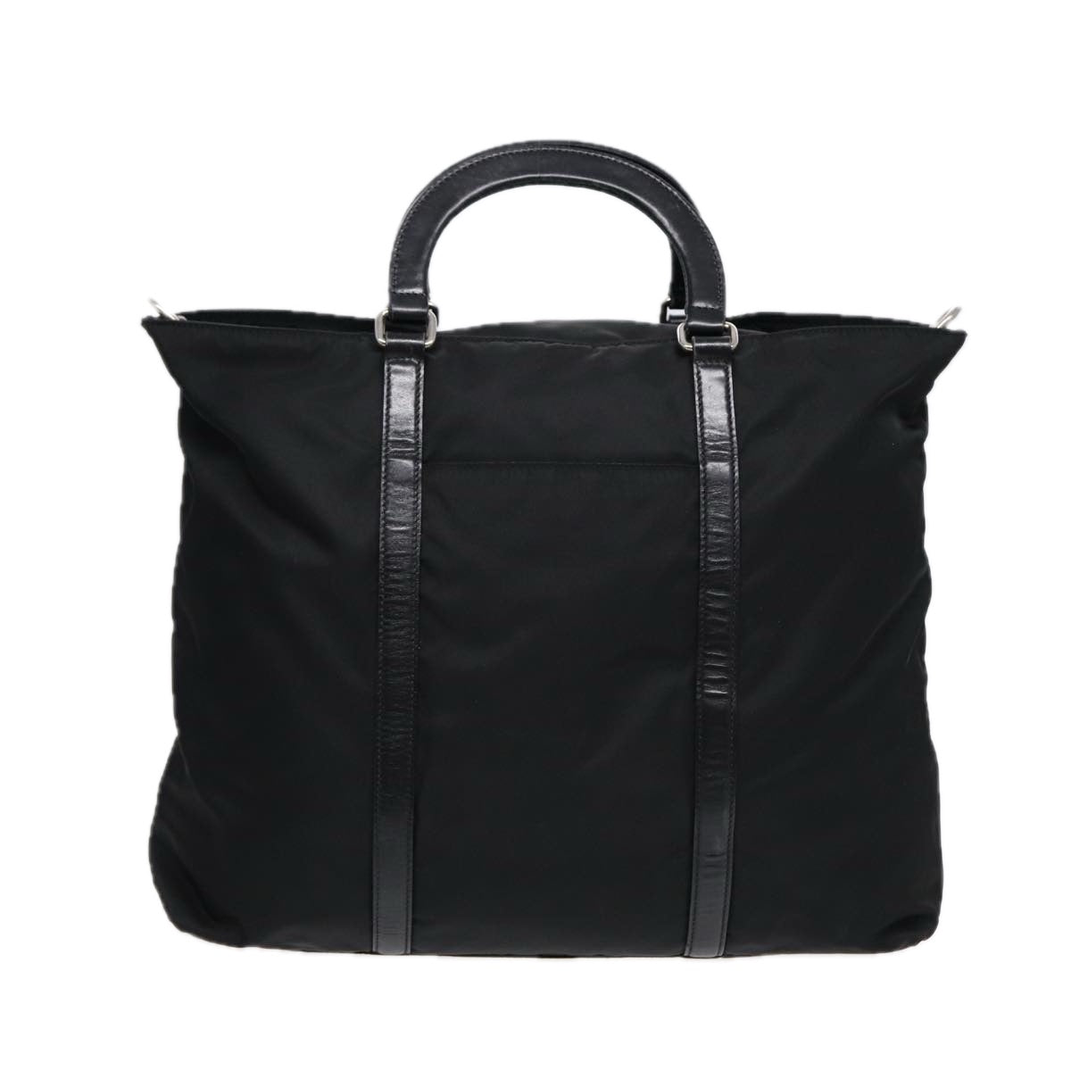 Luxury Prada Hand Bag Nylon 2way Black Silver  89129