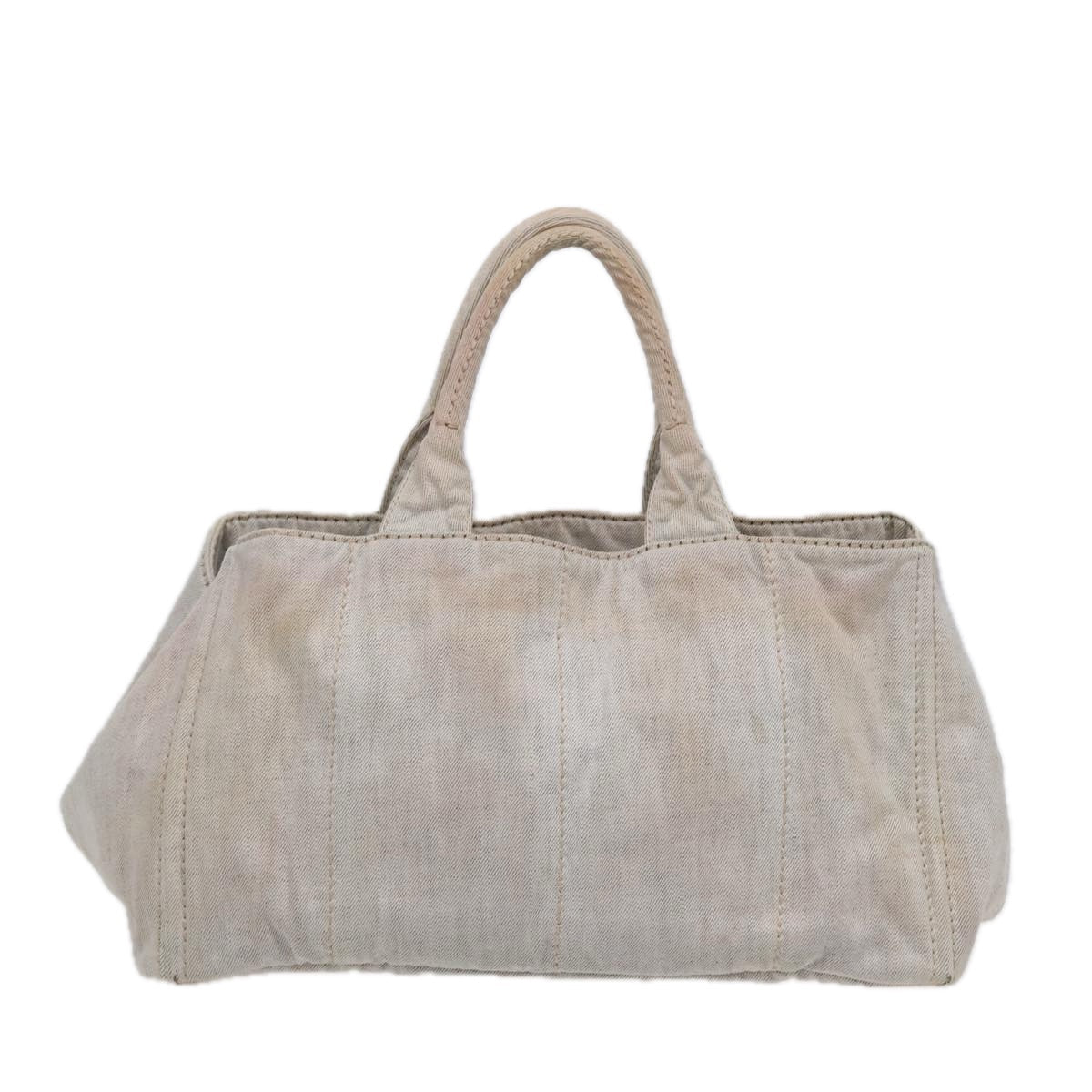 Luxury Prada Canapa GM Hand Bag Canvas Gray Gold  89131