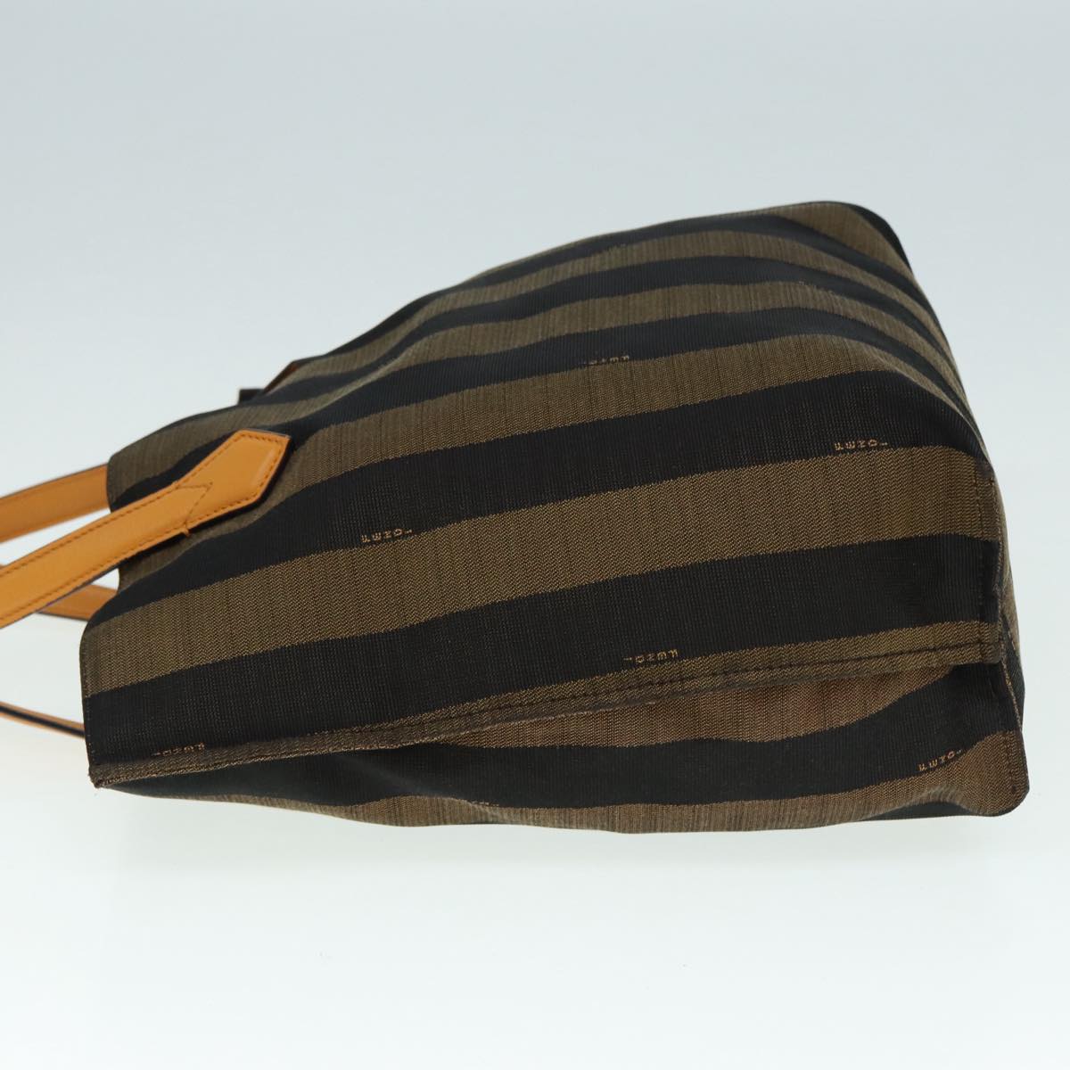 Luxury Fendi Pecan Canvas Tote Bag Brown Black gold89144