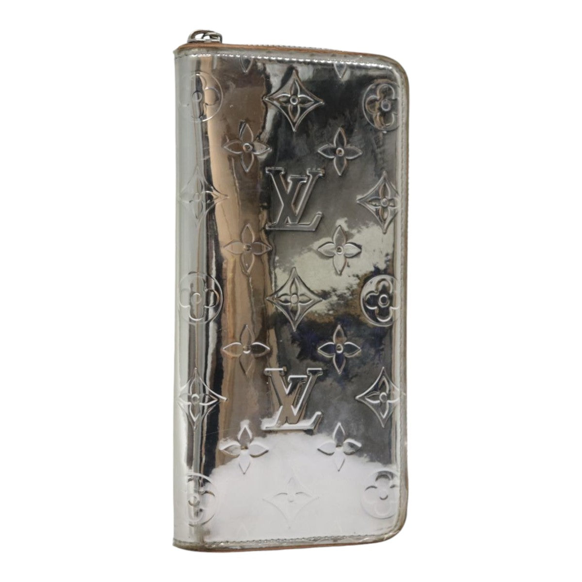LOUIS VUITTON Monogram Mirror Zippy Wallet Vertical Silver M80808 LV 89181