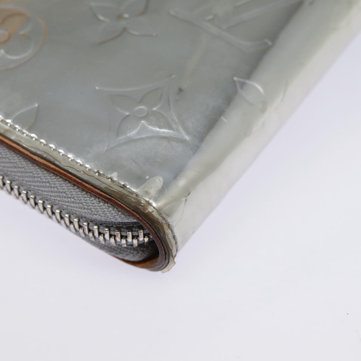 LOUIS VUITTON Monogram Mirror Zippy Wallet Vertical Silver M80808 LV 89181