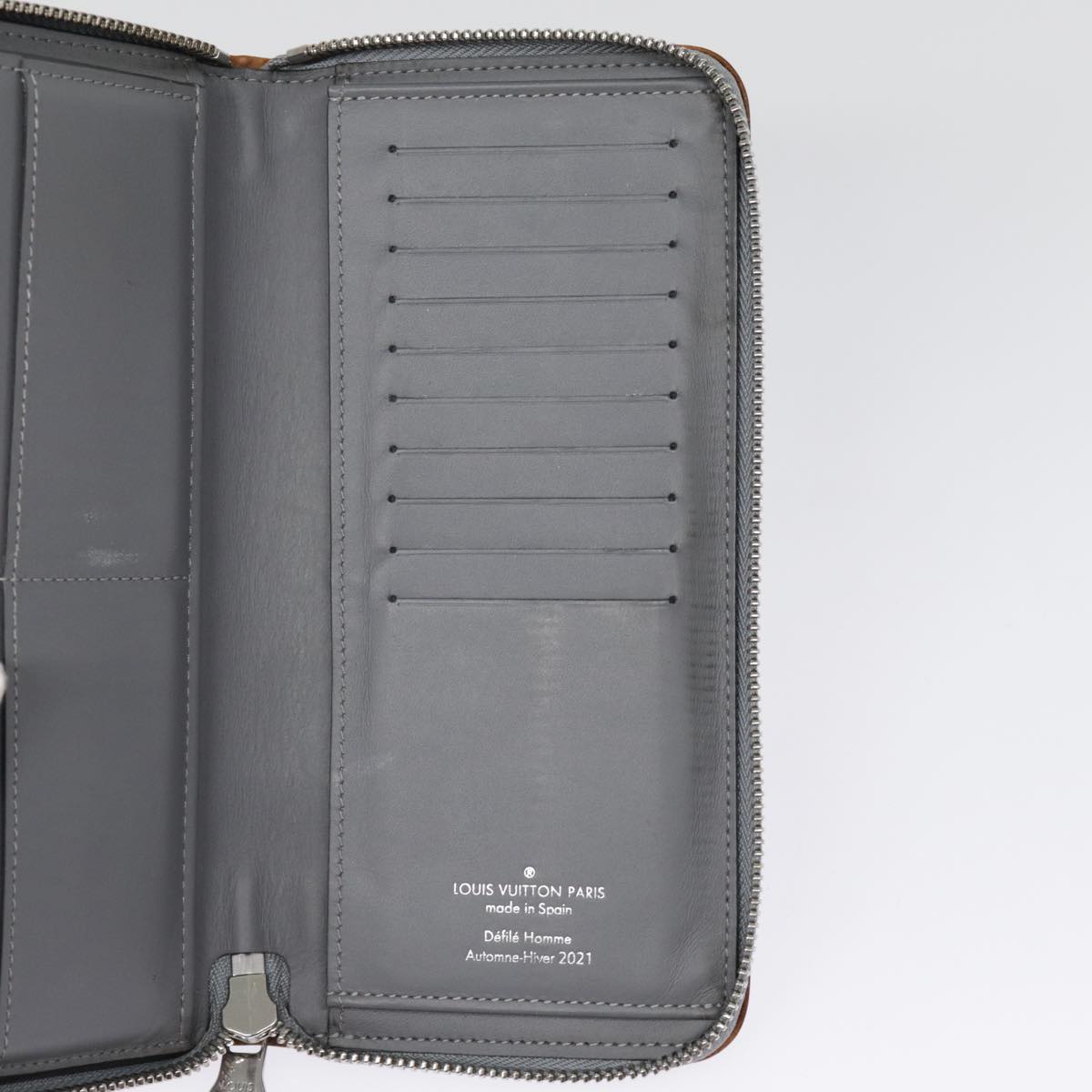 LOUIS VUITTON Monogram Mirror Zippy Wallet Vertical Silver M80808 LV 89181