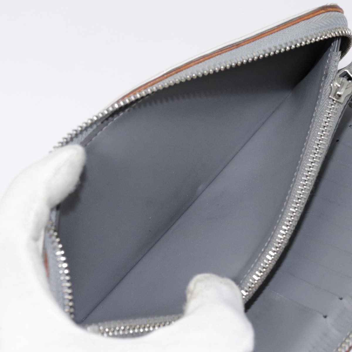 LOUIS VUITTON Monogram Mirror Zippy Wallet Vertical Silver M80808 LV 89181