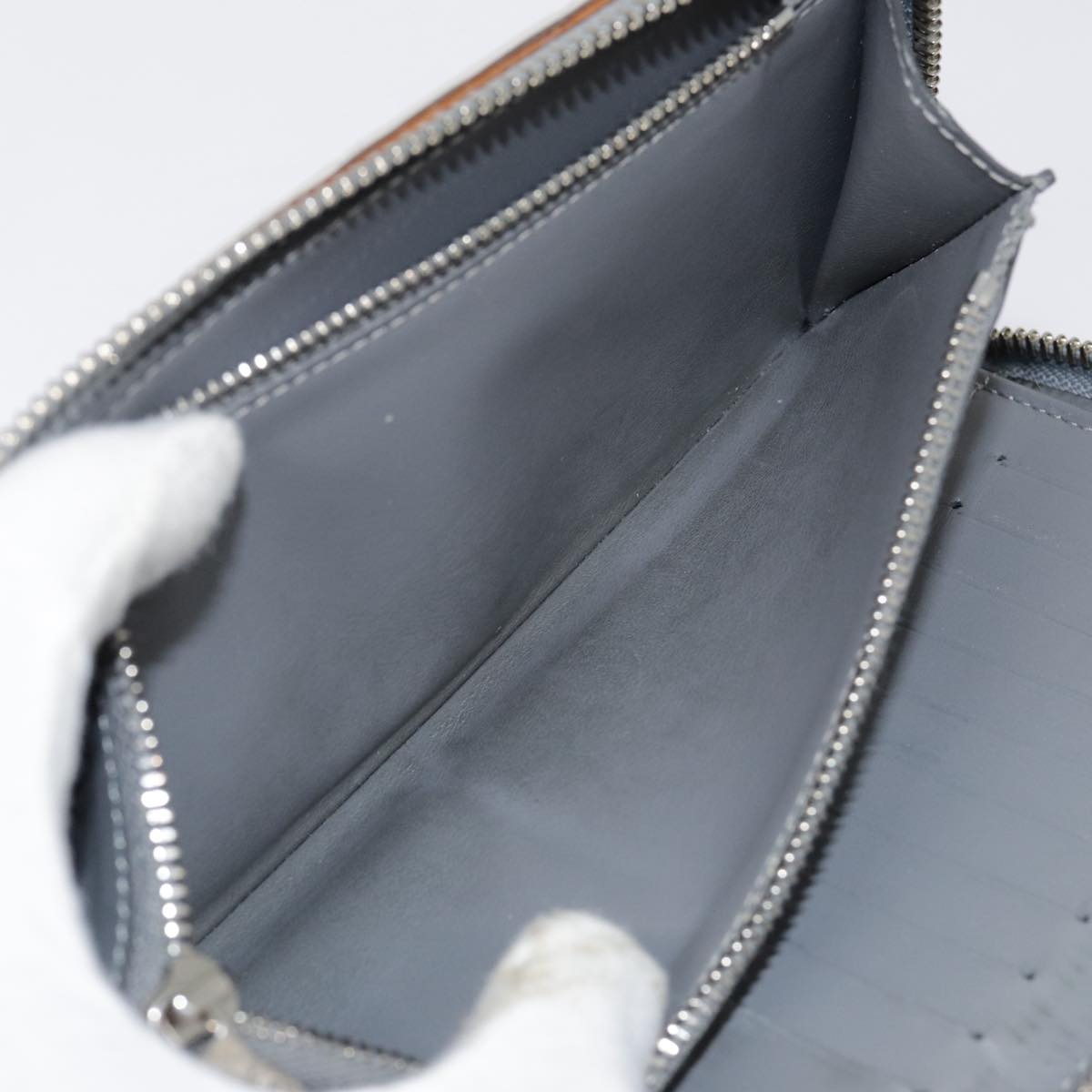 LOUIS VUITTON Monogram Mirror Zippy Wallet Vertical Silver M80808 LV 89181