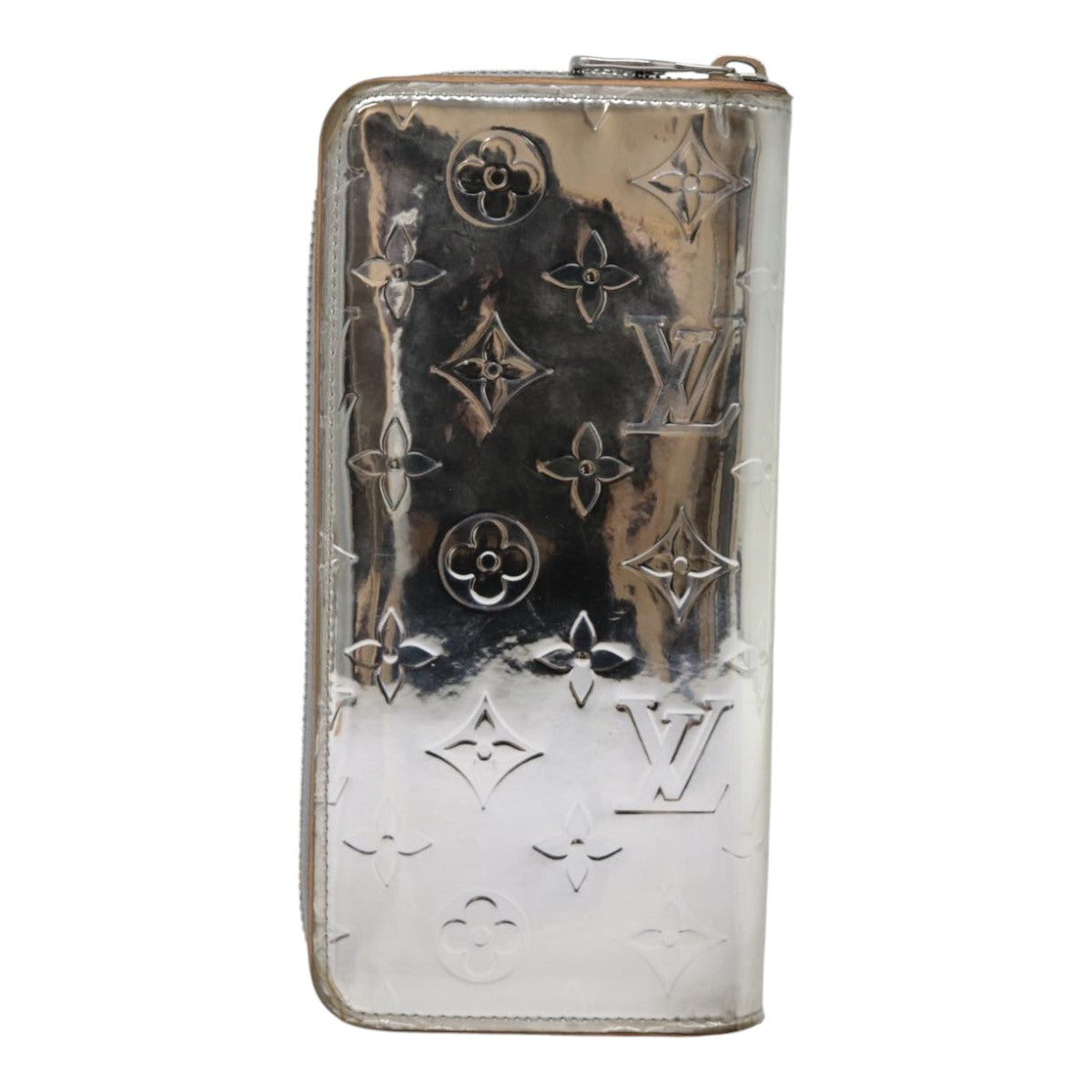 LOUIS VUITTON Monogram Mirror Zippy Wallet Vertical Silver M80808 LV 89181