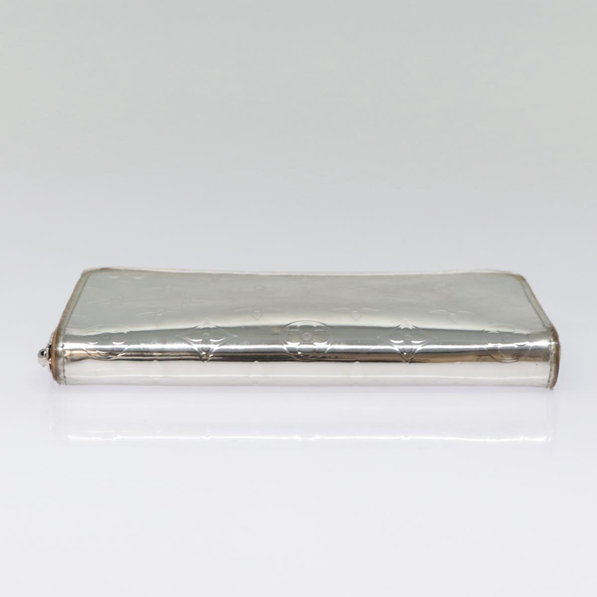 LOUIS VUITTON Monogram Mirror Zippy Wallet Vertical Silver M80808 LV 89181