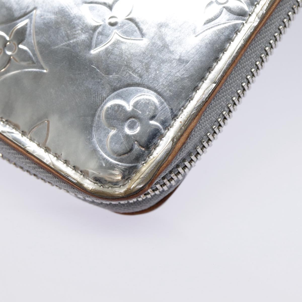 LOUIS VUITTON Monogram Mirror Zippy Wallet Vertical Silver M80808 LV 89181