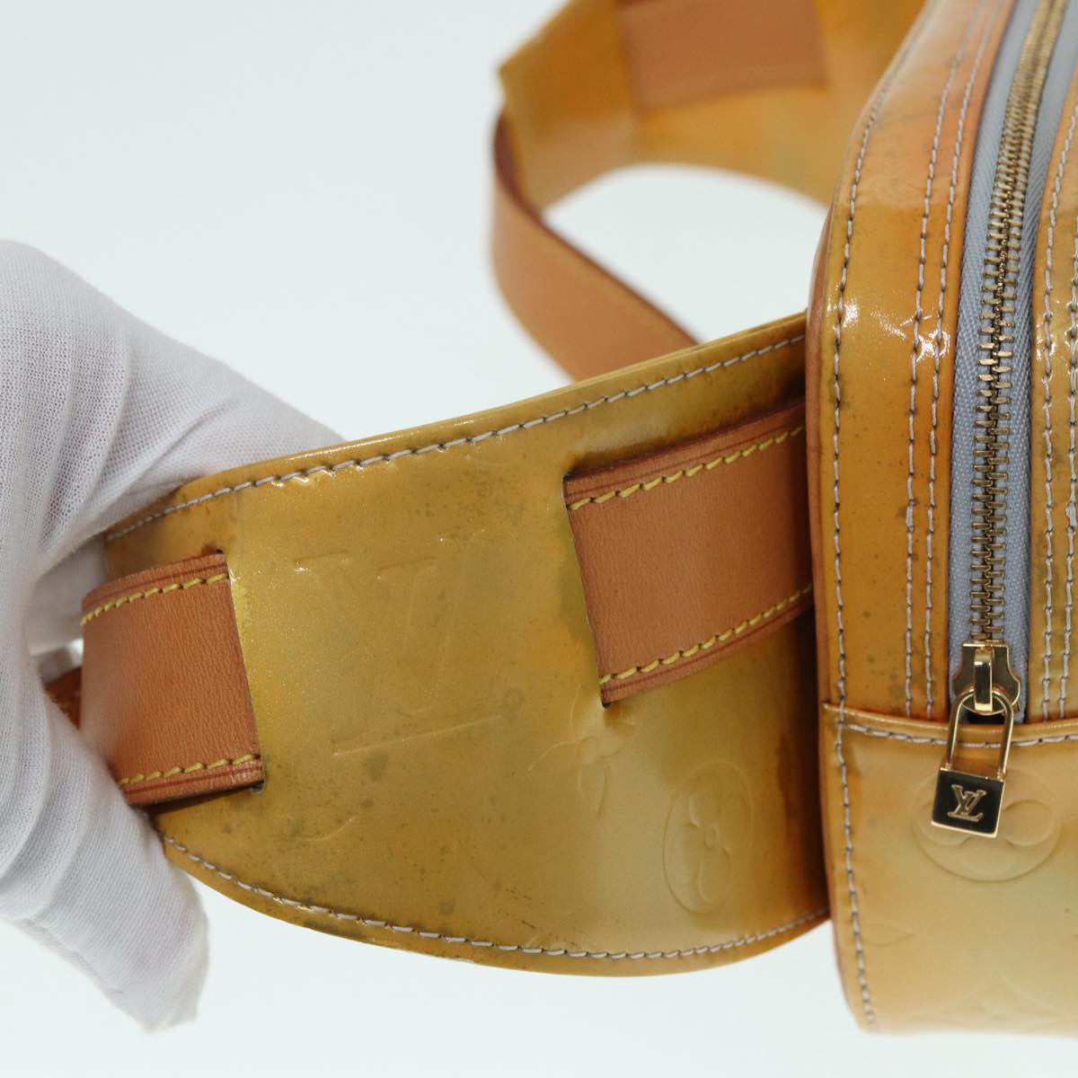 LOUIS VUITTON Monogram Vernis Fulton Waist bag Gris M91041 LV 89189