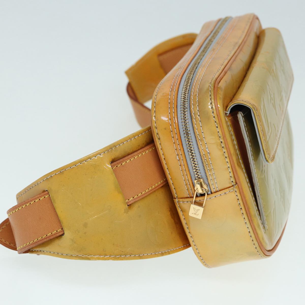 LOUIS VUITTON Monogram Vernis Fulton Waist bag Gris M91041 LV 89189