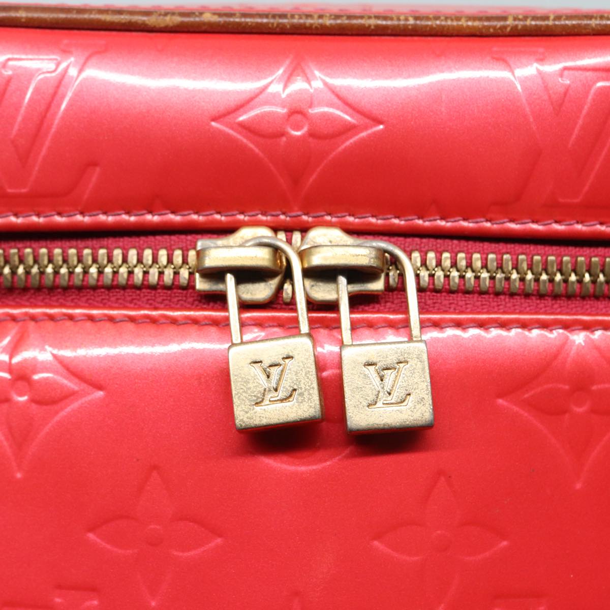LOUIS VUITTON Monogram Vernis Sullivan Vertical Bag Pink M91259 LV 89190