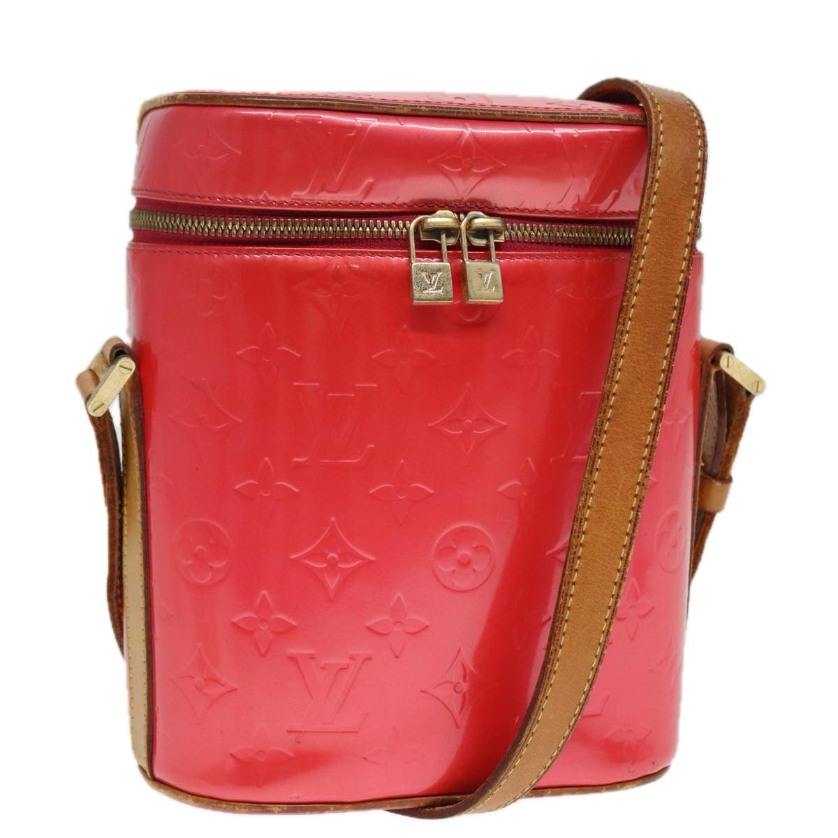LOUIS VUITTON Monogram Vernis Sullivan Vertical Bag Pink M91259 LV 89190