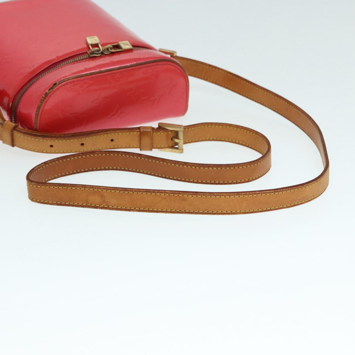 LOUIS VUITTON Monogram Vernis Sullivan Vertical Bag Pink M91259 LV 89190