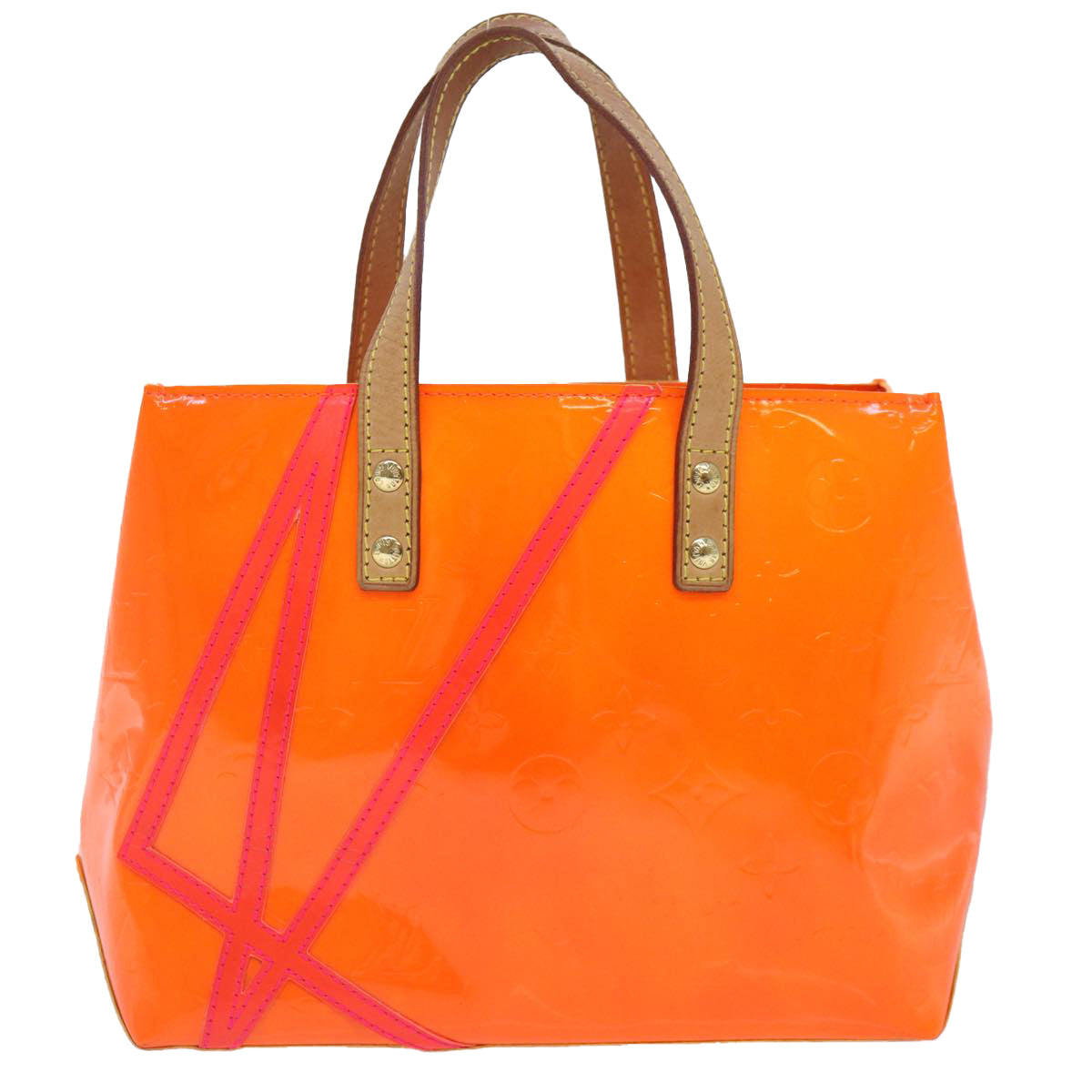 LOUIS VUITTON Monogram Vernis Fluo Reade PM Hand Bag Red M91903 LV 89191