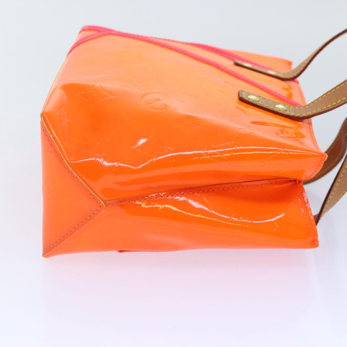 LOUIS VUITTON Monogram Vernis Fluo Reade PM Hand Bag Red M91903 LV 89191