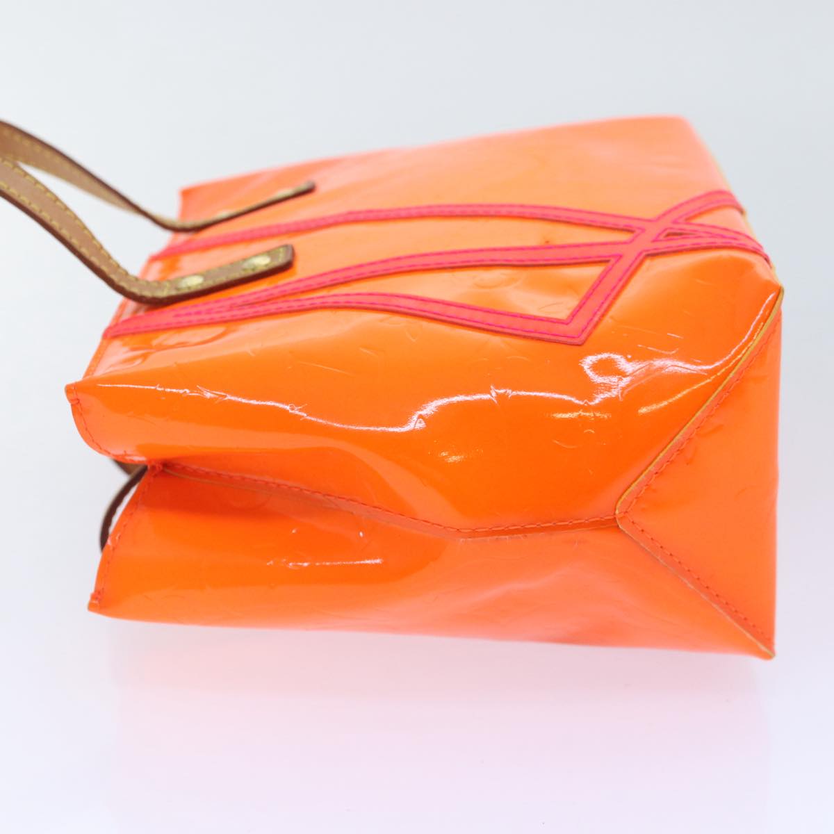LOUIS VUITTON Monogram Vernis Fluo Reade PM Hand Bag Red M91903 LV 89191