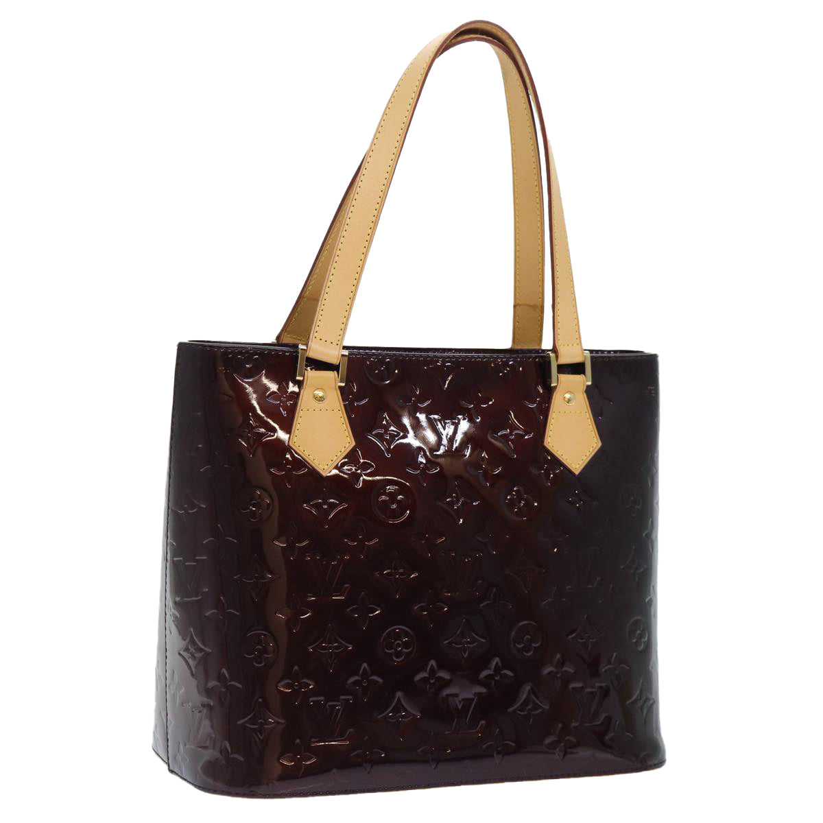 LOUIS VUITTON Monogram Vernis Houston Hand Bag Amarante M91999 LV 89196