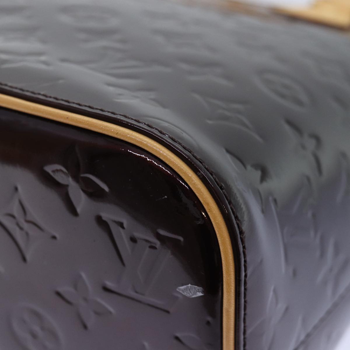 LOUIS VUITTON Monogram Vernis Houston Hand Bag Amarante M91999 LV 89196