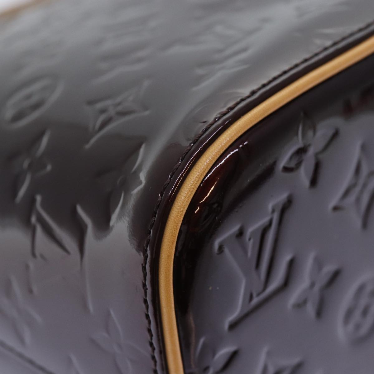 LOUIS VUITTON Monogram Vernis Houston Hand Bag Amarante M91999 LV 89196