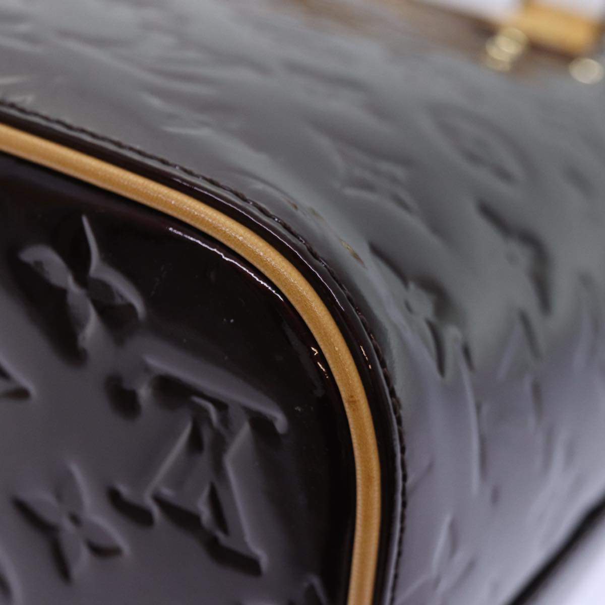 LOUIS VUITTON Monogram Vernis Houston Hand Bag Amarante M91999 LV 89196