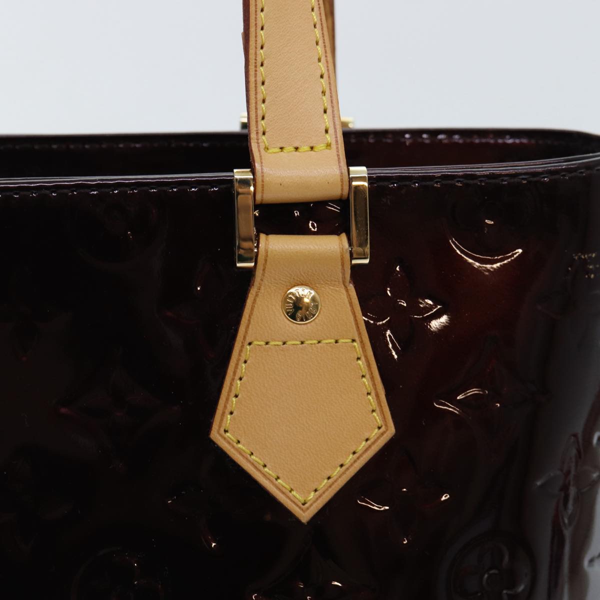 LOUIS VUITTON Monogram Vernis Houston Hand Bag Amarante M91999 LV 89196