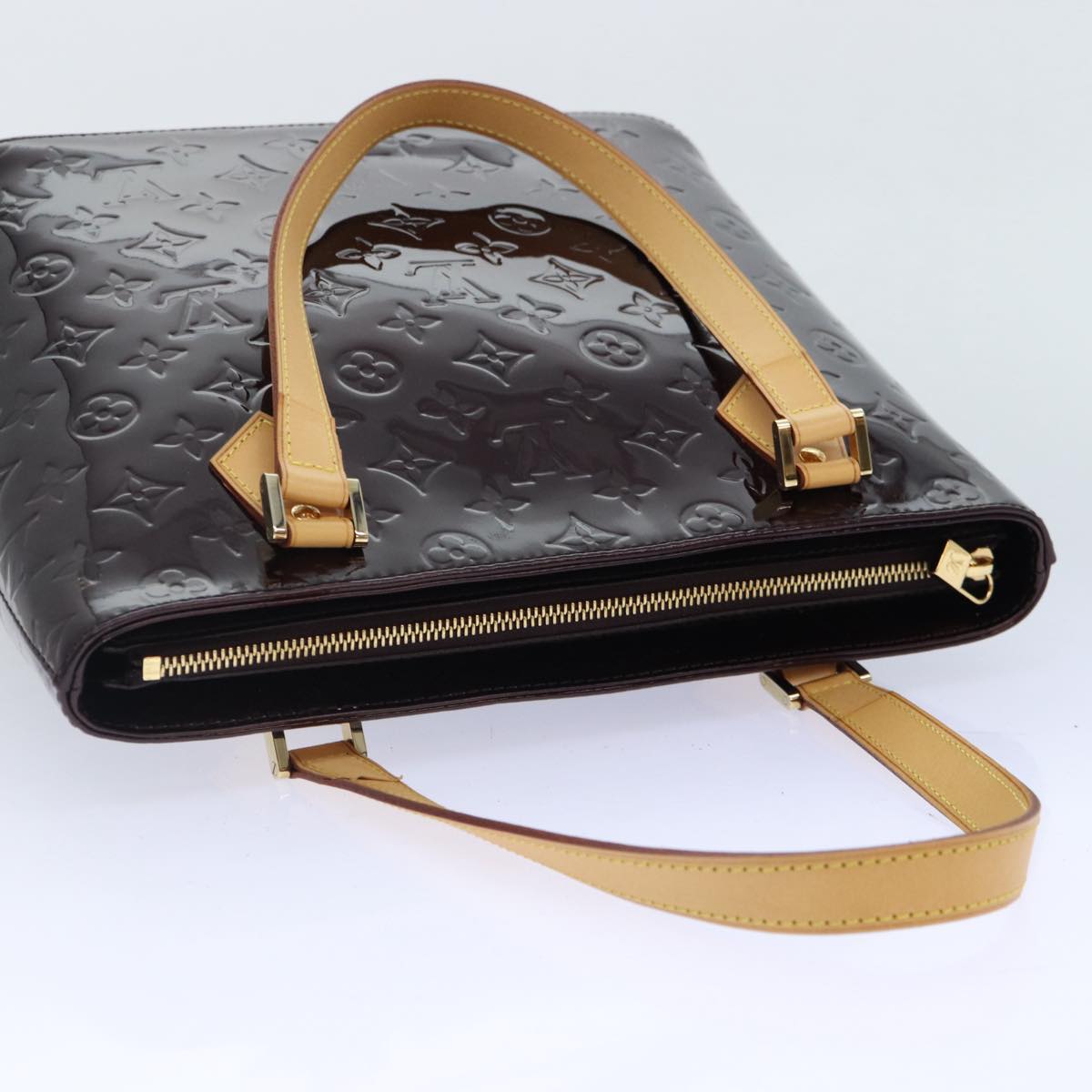LOUIS VUITTON Monogram Vernis Houston Hand Bag Amarante M91999 LV 89196