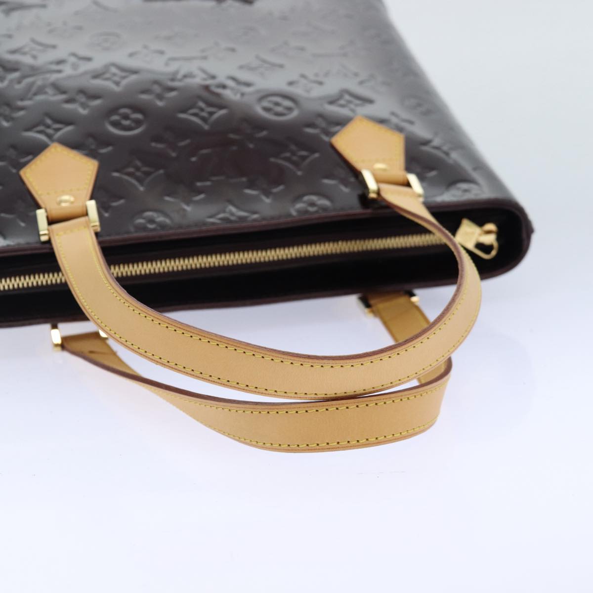 LOUIS VUITTON Monogram Vernis Houston Hand Bag Amarante M91999 LV 89196
