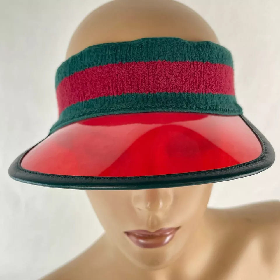 Gucci Unisex  Vinyl Visor Hat w/  Banded Headband S/57 cm