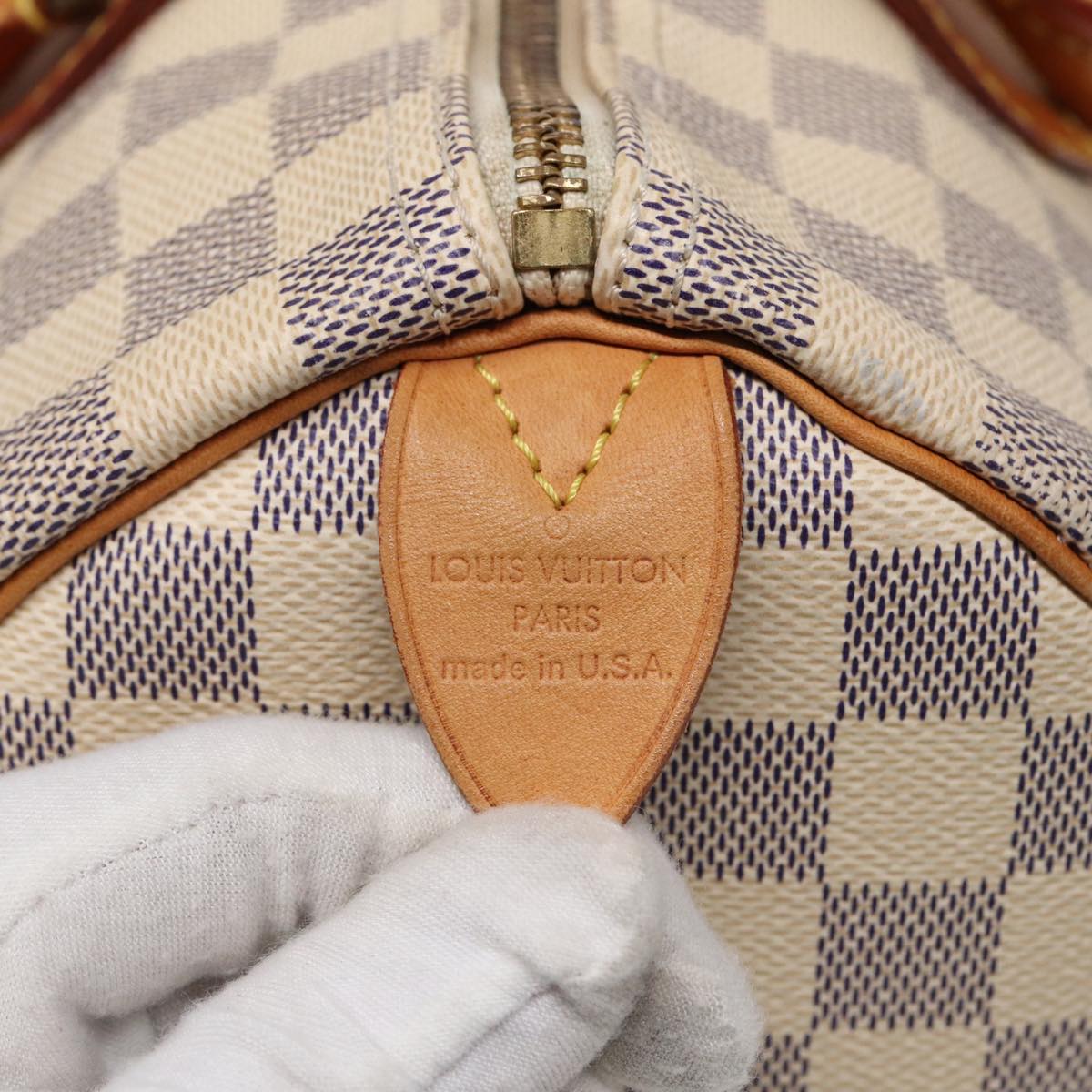 LOUIS VUITTON Damier Azur Speedy 30 Hand Bag N41533 LV 89200