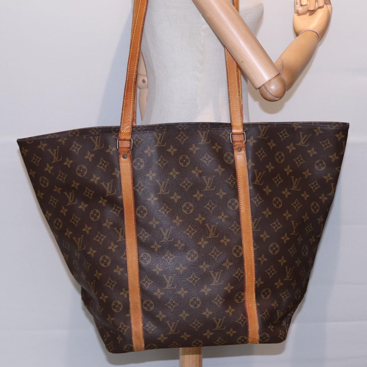 LOUIS VUITTON Monogram Sac Shopping GM Tote Bag M51110 LV 89215