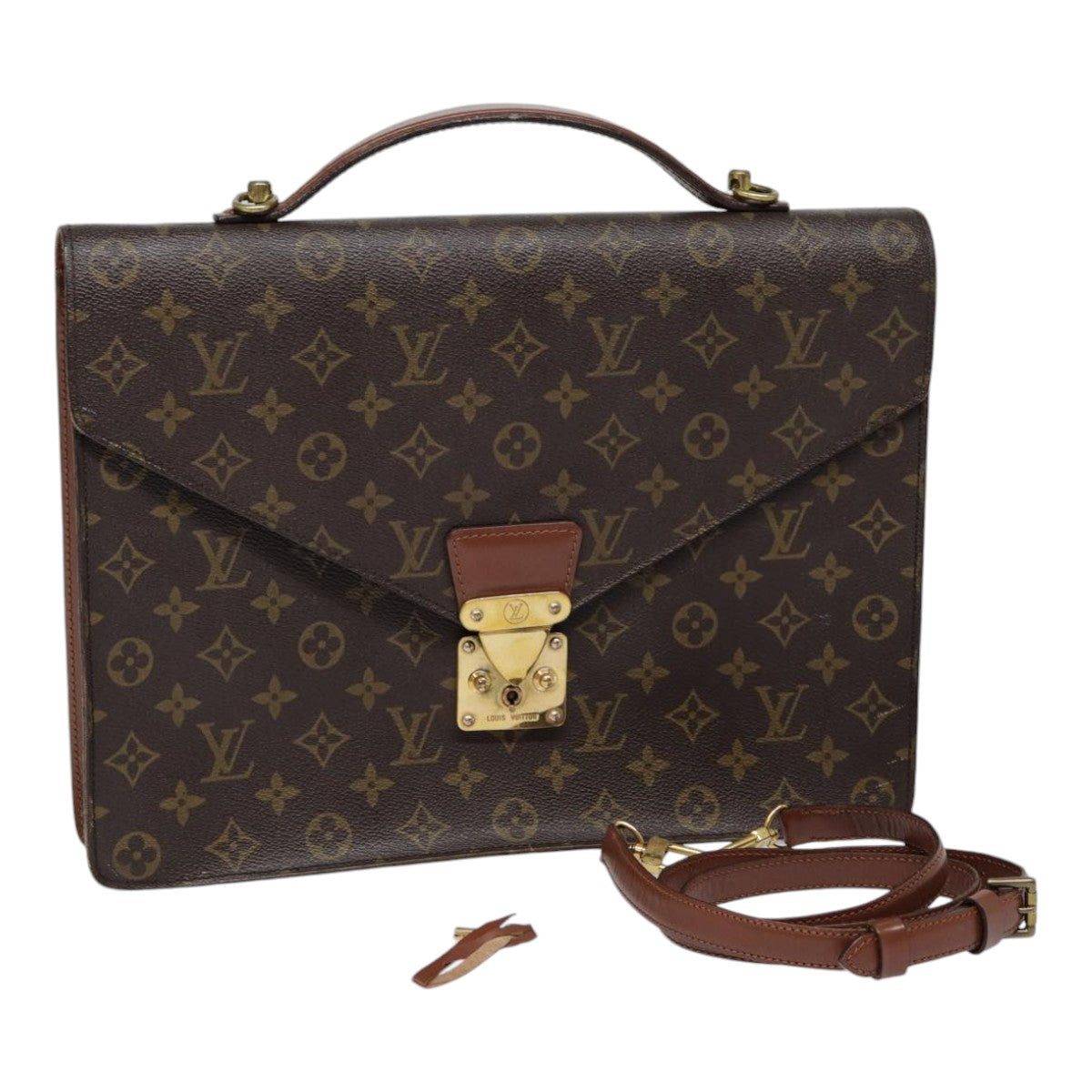 LOUIS VUITTON Monogram Porte Documents Bandouliere Bag M53338 LV 89217