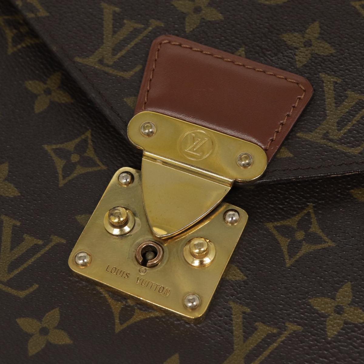 LOUIS VUITTON Monogram Porte Documents Bandouliere Bag M53338 LV 89217
