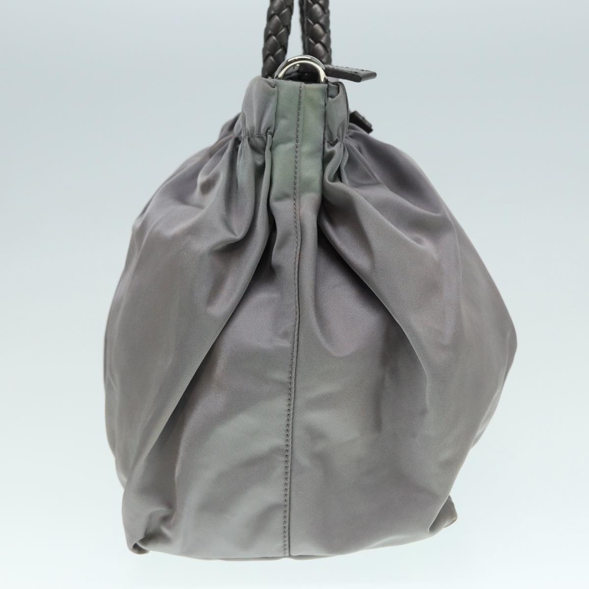 Luxury Prada Hand Bag Nylon 2way Silver Gray  89250