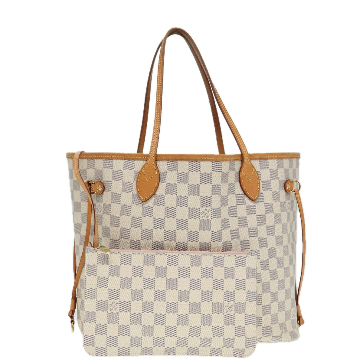 LOUIS VUITTON Damier Azur Neverfull MM Tote Bag N41605 LV 89255