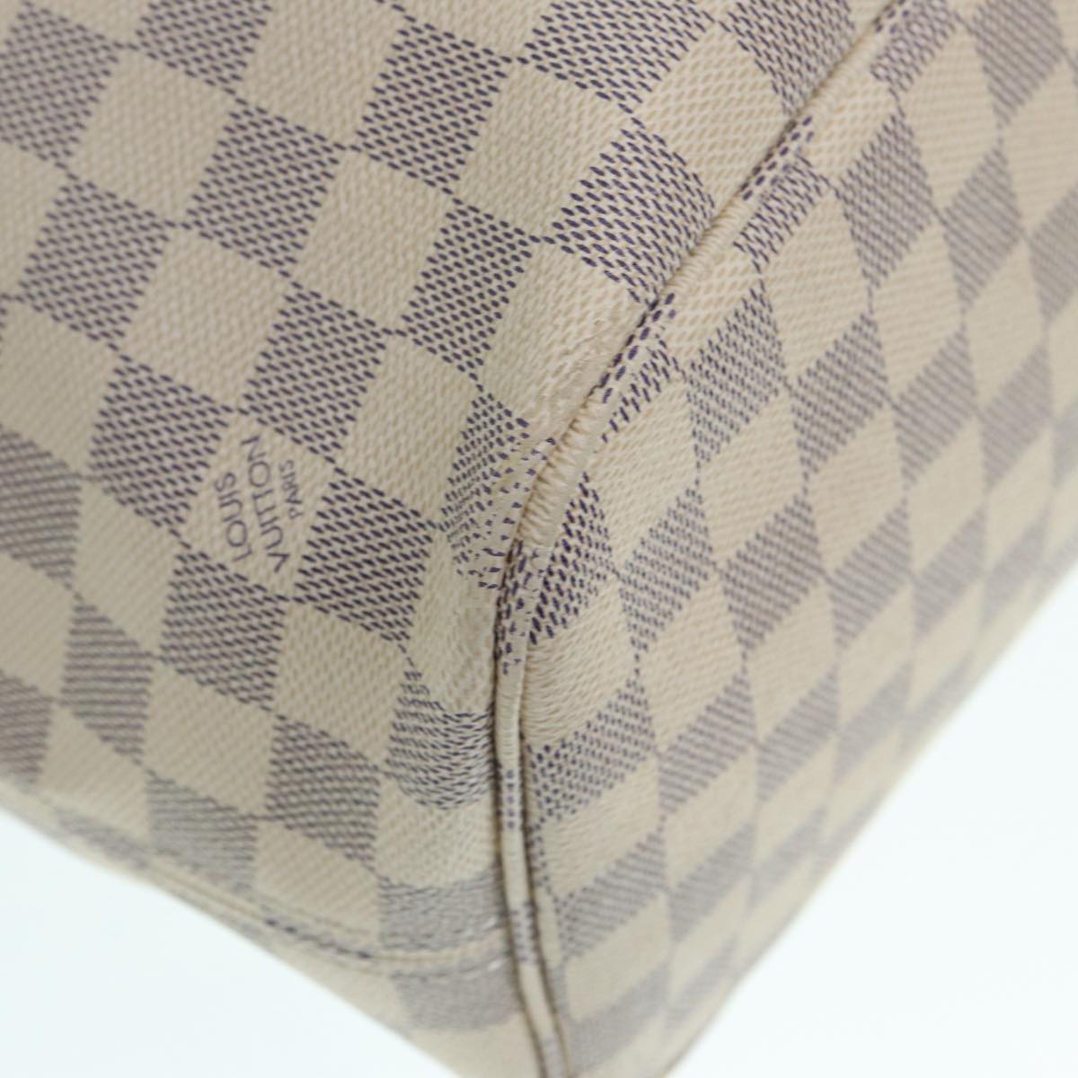 LOUIS VUITTON Damier Azur Neverfull MM Tote Bag N41605 LV 89255