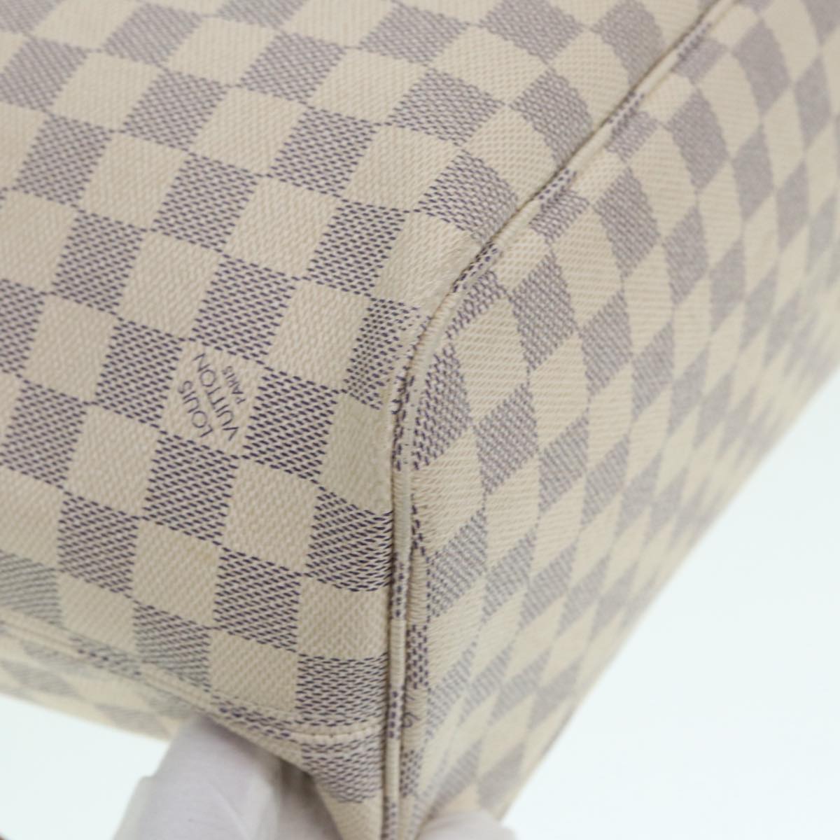 LOUIS VUITTON Damier Azur Neverfull MM Tote Bag N41605 LV 89255