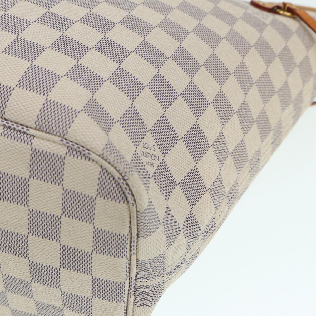 LOUIS VUITTON Damier Azur Neverfull MM Tote Bag N41605 LV 89255