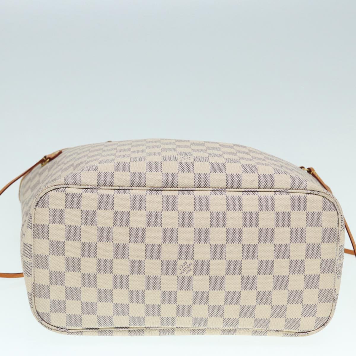 LOUIS VUITTON Damier Azur Neverfull MM Tote Bag N41605 LV 89255
